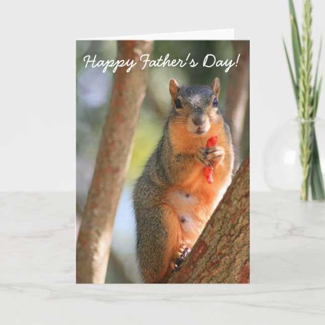 Happy Father's Day Squirrel greeting card (Front)