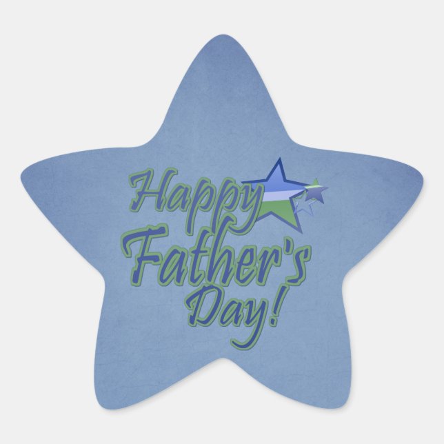 happy fathers day star sticker (Front)