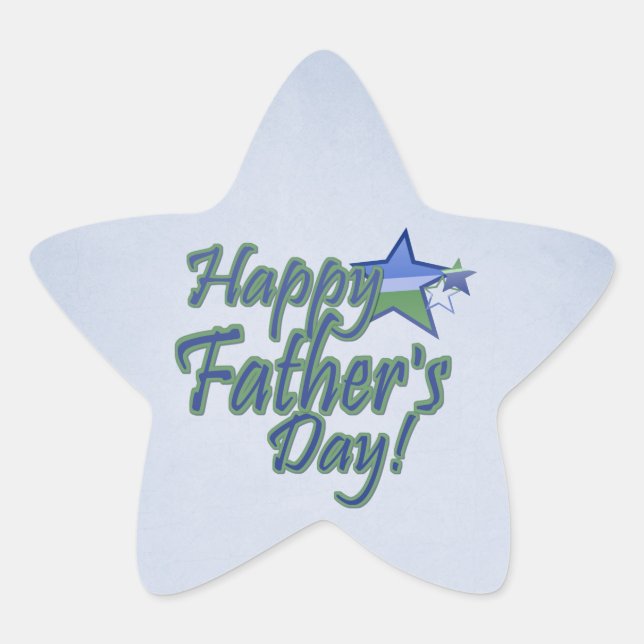 happy fathers day star sticker (Front)
