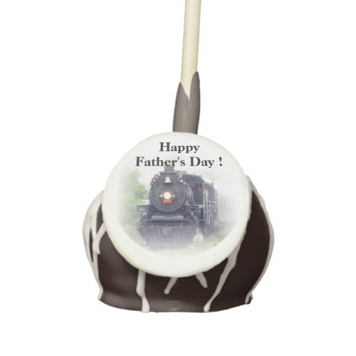Happy fathers day steam train cake pops