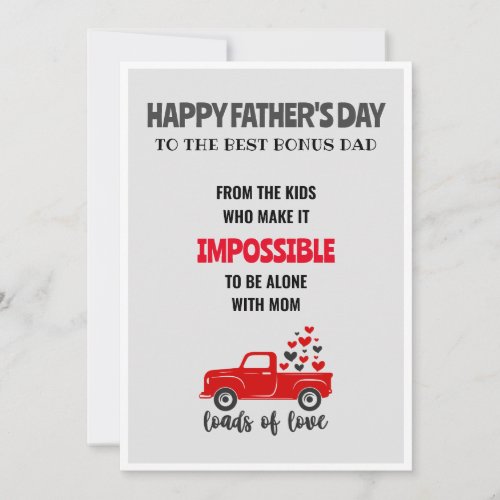 Happy Fathers Day step dad funny cute card kids 