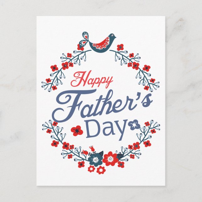 Happy Father's Day Sticker Postcard (Front)