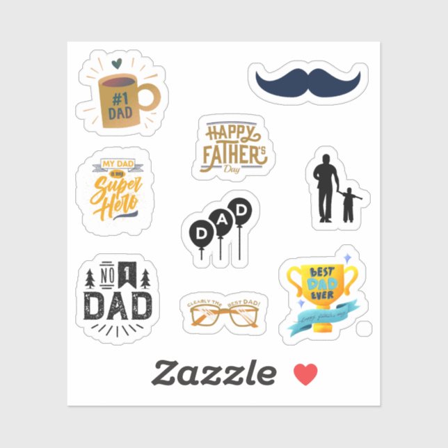 Happy Fathers' Day Stickers (Sheet)