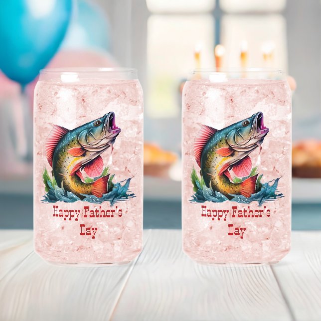 Happy Father's Day Striking Fish Can Glass (Insitu (Baby Shower))