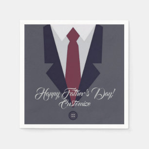 Happy Father's Day Suit Paper Napkins
