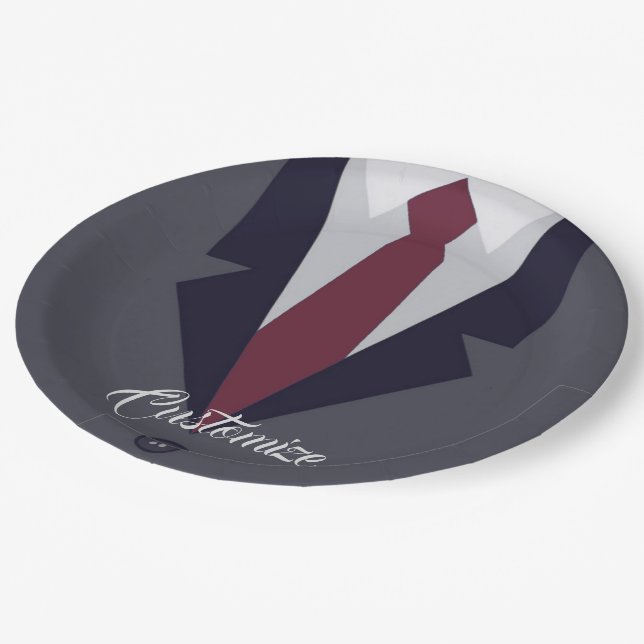 Happy Father's Day Suit Paper Plates (Angled)