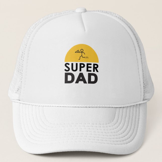 Happy Father's Day Super Dad Trucker Hat (Front)
