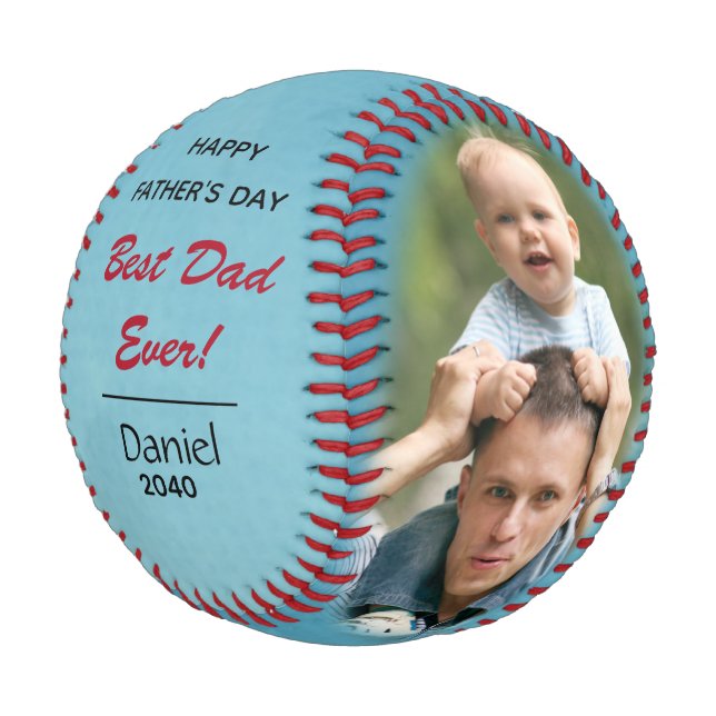Happy Father's Day Super Father Best Dad Ever Baseball (Angled)