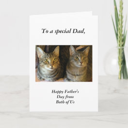 Happy Father's Day Tabby Cats Black White Card