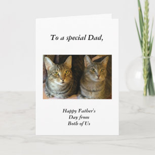 Happy Father's Day Tabby Cats Black White Card