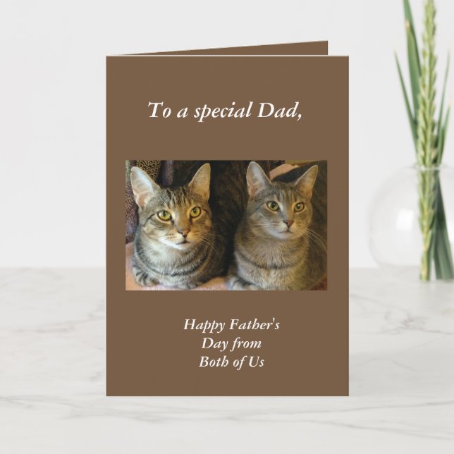 Happy Father's Day Tabby Cats Greeting Card (Front)
