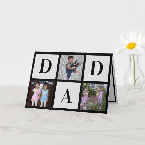 Happy Fathers Day Three Photo Collage  Card