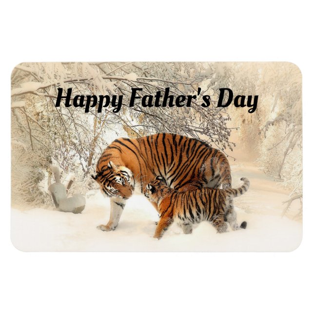 Happy Father's Day Tigers Magnet (Horizontal)