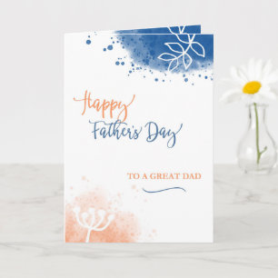 Happy Father's Day to a Great Dad Watercolor Card