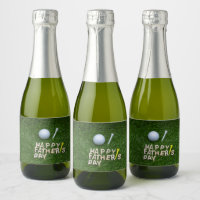 Happy father's day to golfer with golf ball champagne label