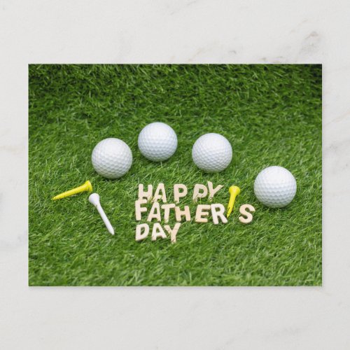 Happy Fathers Day to Golfer with golf ball Postcard