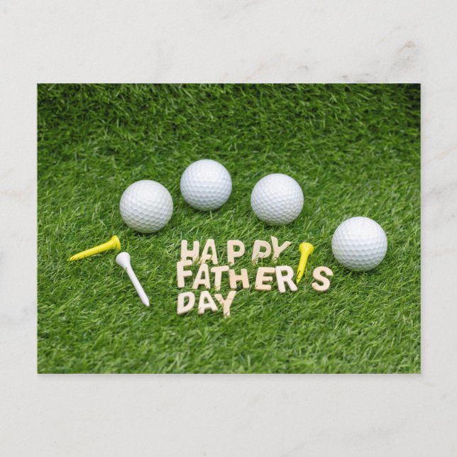 Happy Father's Day to Golfer with golf ball Postcard (Front)