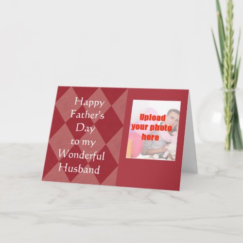 Happy Fathers Day to Husband from Wife add photo Card