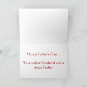 Happy Father's Day to Husband from Wife add photo Card (Inside)