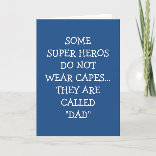 HAPPY FATHERS DAY TO MY SUPER HERO DAD CARD