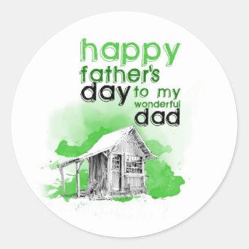 Happy Father's Day To My Wonderful You Give Classic Round Sticker by KeyholeDesign at Zazzle