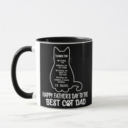 Happy Fathers Day To The Best Cat Dad Funny Cat Mug