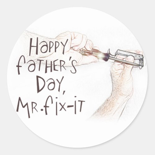 Happy Fathers Day to the Handyman Classic Round Sticker