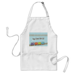 Happy Fathers Day Train Adult Apron