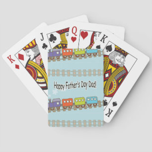 Happy Fathers Day Train Poker Cards