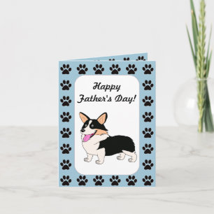 Happy Father's Day Tricolor Corgi Card