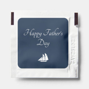 Happy Father's Day Typography Simple Sailboat Blue Hand Sanitizer Packet