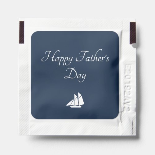 Happy Fathers Day Typography Simple Sailboat Blue Hand Sanitizer Packet