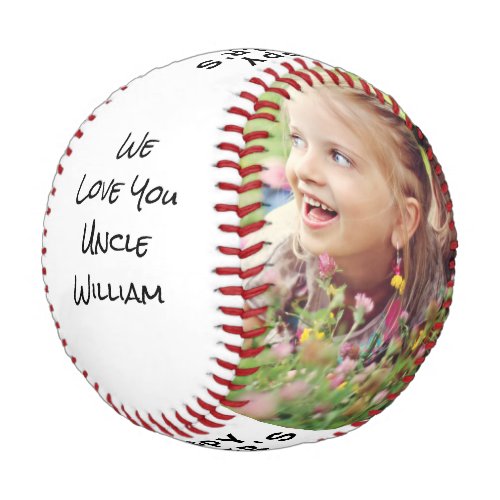 Happy Fathers Day Uncle Personalized Photo Baseball