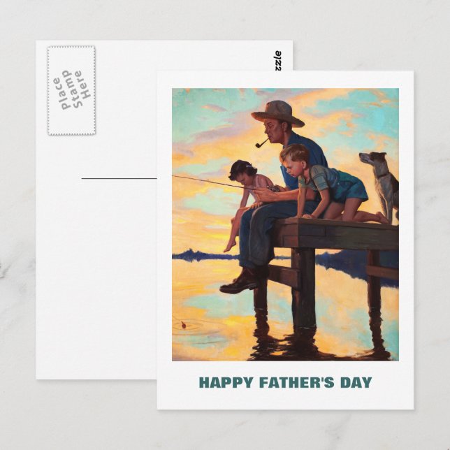 Happy Father's Day. Vintage Art  Postcard (Front/Back)