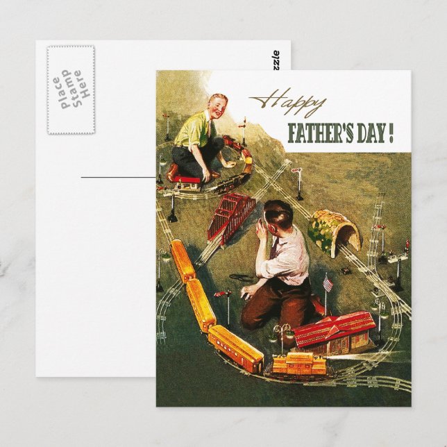 Happy Father's Day. Vintage Art  Postcard (Front/Back)