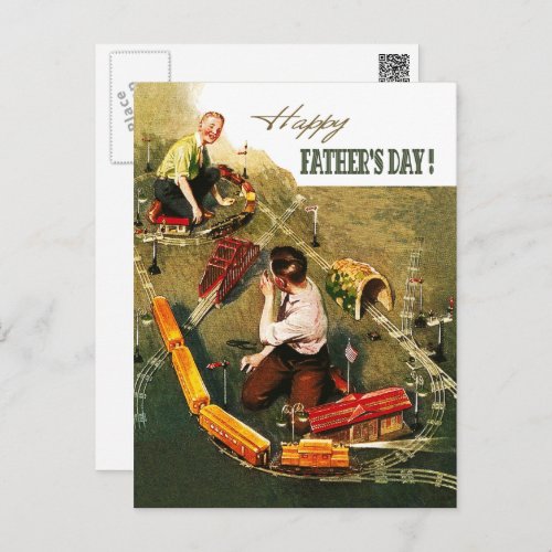 Happy Fathers Day Vintage Art  Postcard