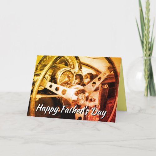Happy Fathers Day Vintage Auto Dashboard Detail Card