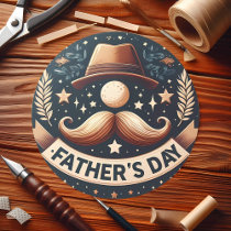 Happy Father's Day Vintage Classic Round Sticker