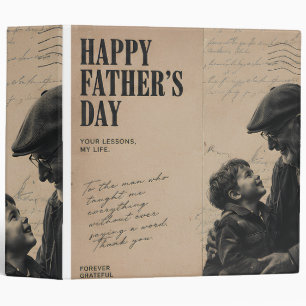 Happy Father's Day Vintage Letter and Grandpa 3 Ring Binder