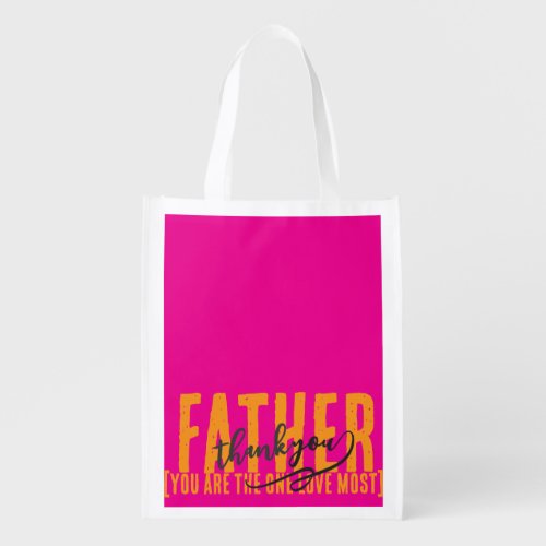 Happy Father's Day Vintage Letter and Grandpa  Grocery Bag