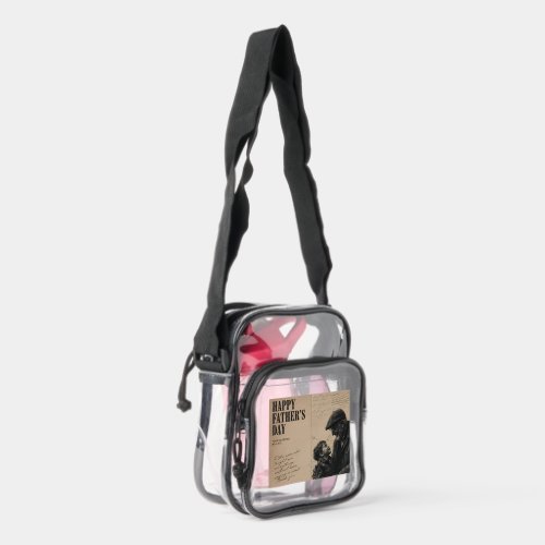 Happy Father's Day Vintage Letter and Grandpa Port Clear Crossbody Bag