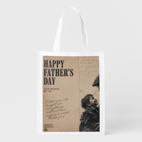 Happy Father's Day Vintage Letter and Grandpa Port Grocery Bag