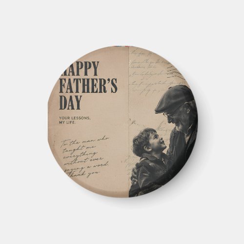 Happy Father's Day Vintage Letter and Grandpa Port Magnet