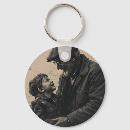 Happy Father's Day Vintage Letter  Keychain