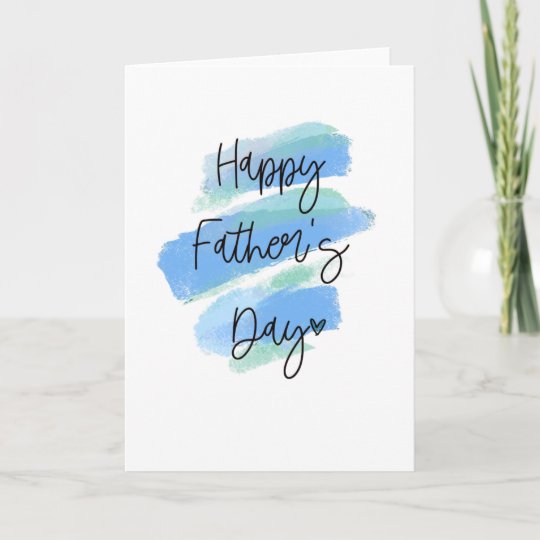 Happy Fathers Day Watercolor Card