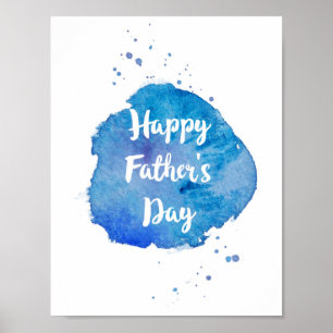 Happy Father's Day Watercolor Splash Poster