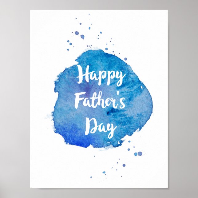 Happy Father's Day|Watercolor Splash Poster (Front)