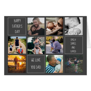 Happy Fathers day, we love you dad photo collage Cards