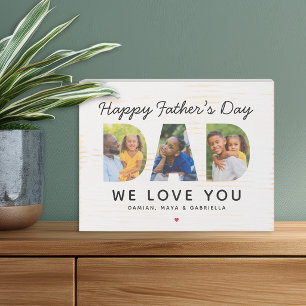 Happy Fathers Day We Love You Photo Wooden Box Sign