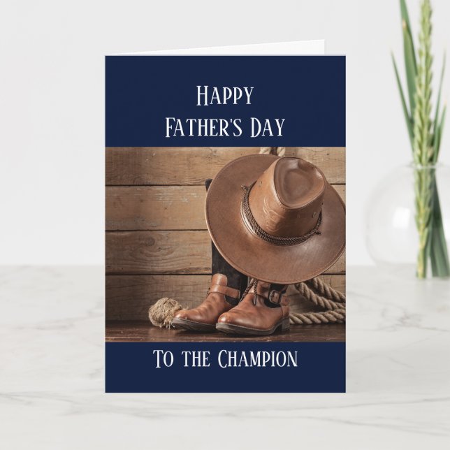 Happy Father's Day Westen Cowboy Horse Riding Card (Front)